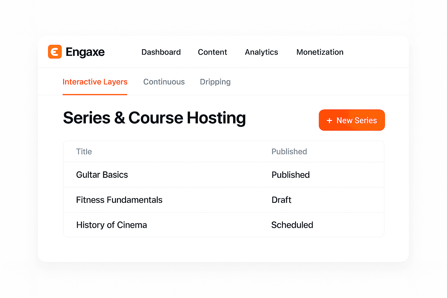 Series & Course Hosting